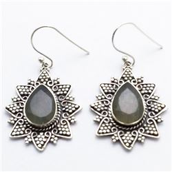 74) STERLING SILVER LABRADORITE DANGLING EARRINGS