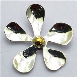 77) STERLING SILVER 2 TONE PENDANT