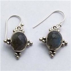 95) STERLING SILVER LABRADORITE DANGLING EARRINGS