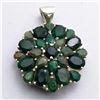 Image 1 : 97) STERLING SILVER DYED EMERALD PENDANT