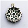 Image 2 : 97) STERLING SILVER DYED EMERALD PENDANT
