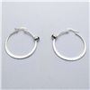 Image 1 : 98) STERLING SILVER GARNET HOOP EARRINGS