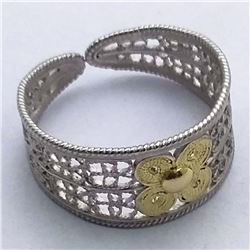 99) STERLING SILVER 2 TONE RING