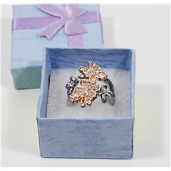 SILVER TONE BUTTERFLY RING
