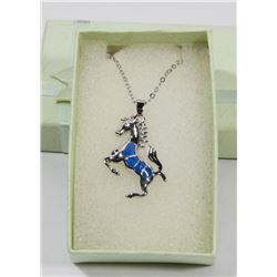 BLUE OPAL HORSE NECKLACE