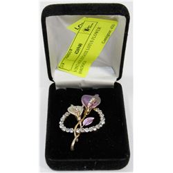 VINTAGE ESTATE LOTUS FLOWER BROOCH