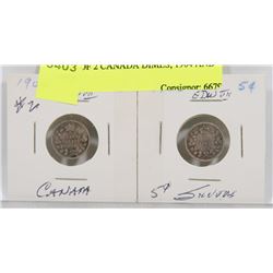 LOT OF 2 CANADA DIMES, 1904 AND 1906
