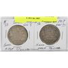 Image 1 : LOT OF 2 CANADIAN SILVER HALF DOLLARS 1913 & 1907