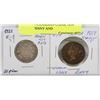 Image 1 : LOT OF 2 CANADIAN COINS, 1859 LARGE PENNY AND