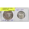 Image 1 : LOT OF 2 CANADIAN 1967 COINS, QUARTER AND $1 COIN