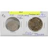 Image 1 : LOT OF 2 USA COINS, 1893 QUARTER AND 1964 HALF