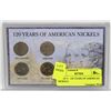 Image 1 : SET OF 4 - 120 YEARS OF AMERICAN NICKELS