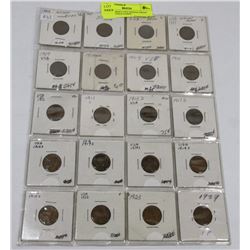 STOCK SHEET USA INDIAN HEAD AND LINCOLN COINS