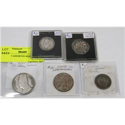 LOT OF 5 ASSORTED WORLD COINS