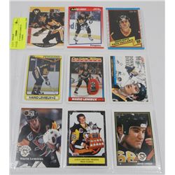 SHEET OF 9 MARIO LEMIEUX HOCKEY CARDS
