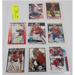 SHEET OF 8 PATRICK ROY HOCKEY CARDS