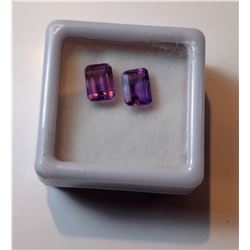 20)  LOT OF 2 EMERALD CUT AFRICAN