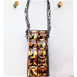 6)  AMBER TONE SWAROVSKI CRYSTAL