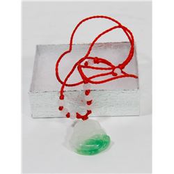 #88-NATURAL JADE BUDDHA PENDENT NECKLACE ROPE