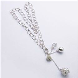 30) STERLING SILVER MULTI STONE NECKLACE