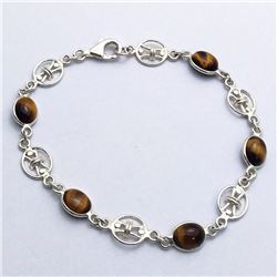 40) STERLING SILVER TIGER EYE BRACELET