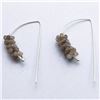 Image 1 : 37) STERLING SILVER LABRADORITE HOOP EARRINGS