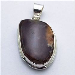 51) STERLING SILVER AGATE PENDANT