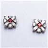 Image 1 : 50) STERLING SILVER MULTI STONE STUD EARRINGS