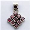 Image 1 : 1) STERLING SILVER GARNET PENDANT