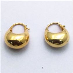 44) STERLING SILVER GOLD PLATED HOOP EARRINGS