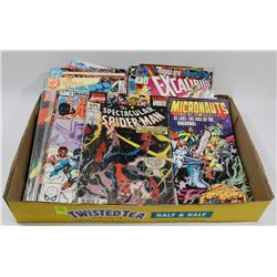 FLAT OF ASSORTED MARVEL AND DC COMICS INCLUDING