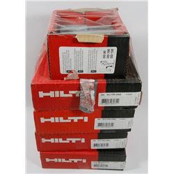 5 BOXES ASSORTED HILTI FASTENERS