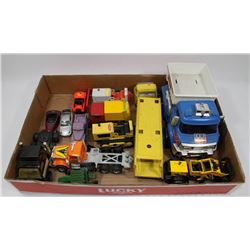FLAT OF VINTAGE TONKA TOYS, HOT WHEELS AND MORE