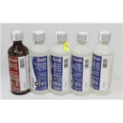 BOTTLE OF PEROXIDE AND 4 BOTTLES OF RUBBING ALCOHOL