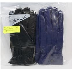 2PK LADIES LEATHER GLOVES MEDIUM