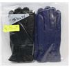 Image 1 : 2PK LADIES LEATHER GLOVES MEDIUM