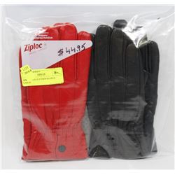 2PK LADIES LEATHER GLOVES LARGE.