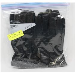2PK MENS LEATHER GLOVES SMALL.