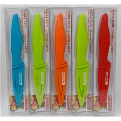 LOT OF 5 NEW STAINLESS STEEL PARING KNIVES