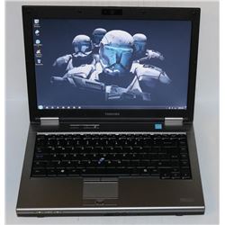 TOSHIBA TECRA WIN 7 PRO LAPTOP WITH AC ADAPTER/FINGERPRINT READER