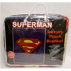 NEW! "SUPERMAN" LUXURY PLUSH BLANKET (QUEEN)