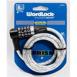 NEW WORDLOCK 4' BICYCLE LOCK