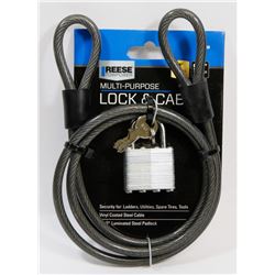 NEW REESE 4' MULTI PURPOSE LOCK AND CABLE