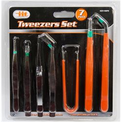 NEW 7PC TWEEZERS SET