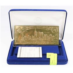 22K GOLD FOIL $20 BILL, LIBERIA LEGAL TENDER,