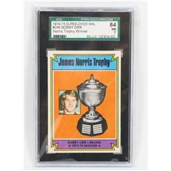 BOBBY ORR JAMES NORRIS TROPHY CARD, GRADED 7