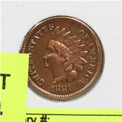 1881 AMERICAN INDIAN HEAD ONE CENT COIN