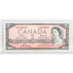 CANADA TWO DOLLAR BILL  1954