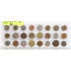 SHEET OF FOREIGN COINS – SOME SILVER