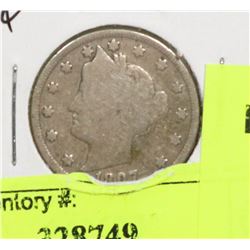 1907 US 5 CENT COIN.